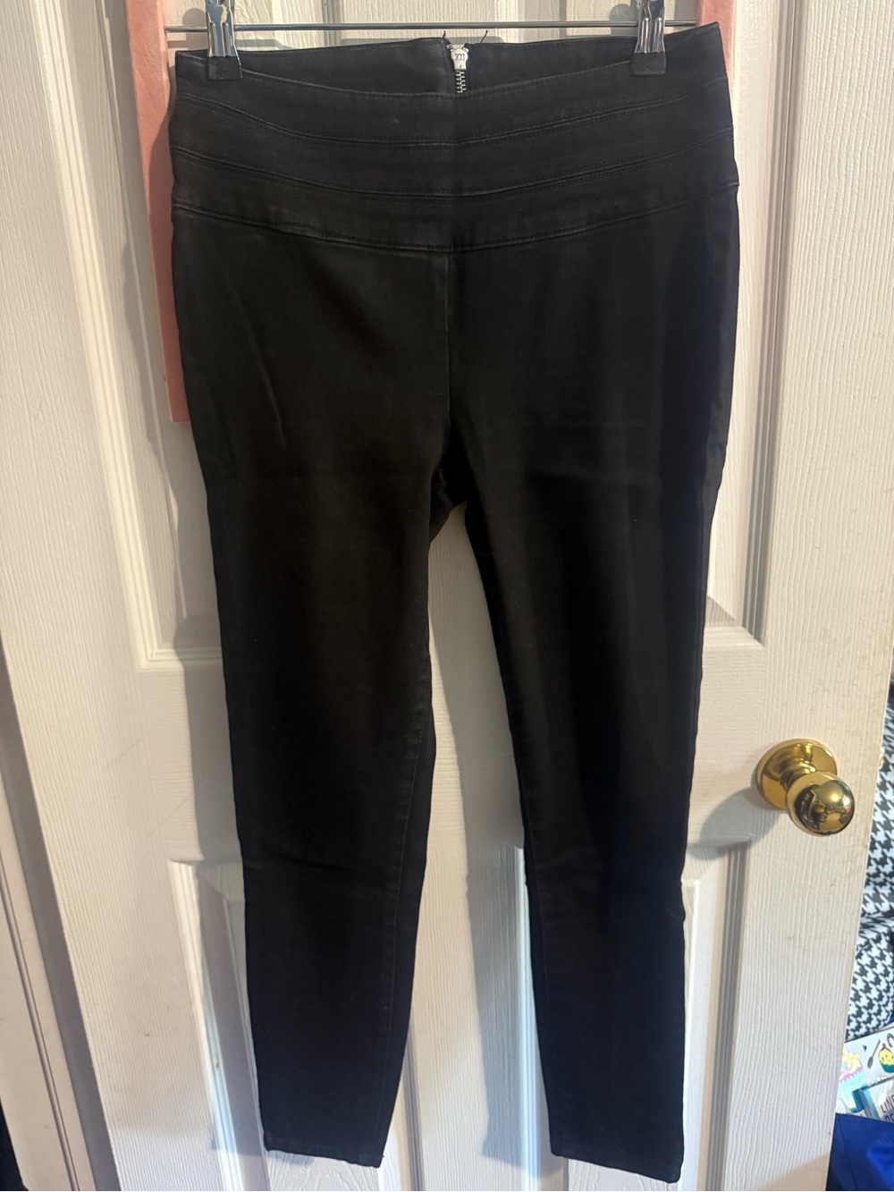 High-Rise Black Skinny Ponte Pants